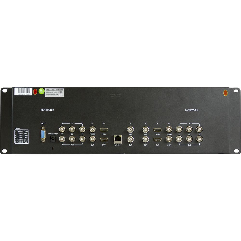ViewZ VZ-070RM-E Dual 7" 3G-SDI Rackmount Monitor