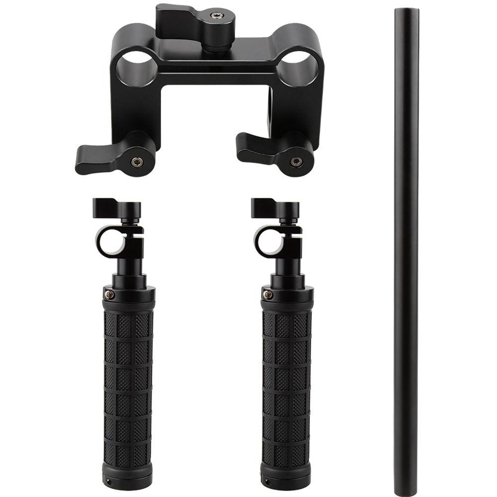 CAMVATE 15mm Rod and Rod Clamp with Two Handgrips Support Kit