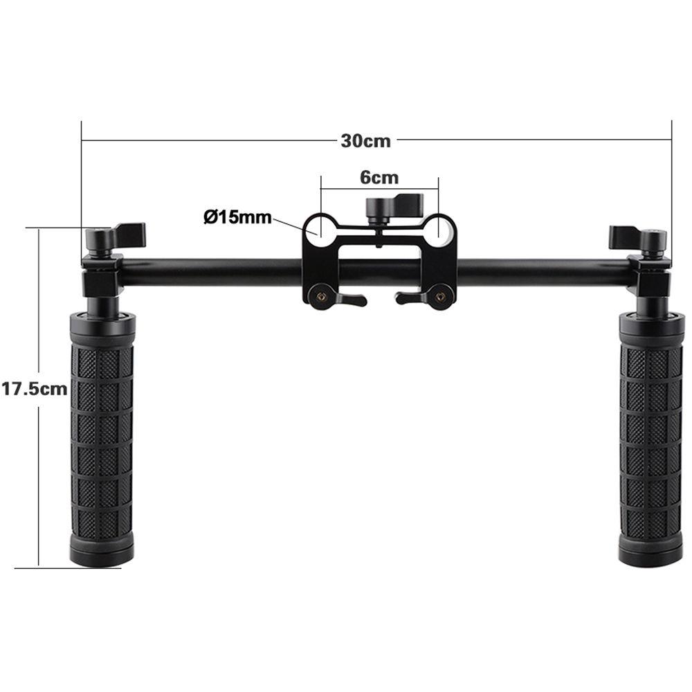 CAMVATE 15mm Rod and Rod Clamp with Two Handgrips Support Kit