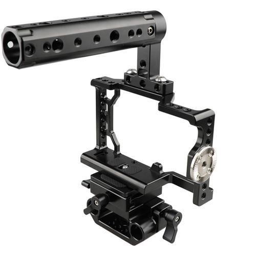 CAMVATE Camera Cage with Cheese Handle, ARRI Rosette & QR Baseplate for Sony a6500