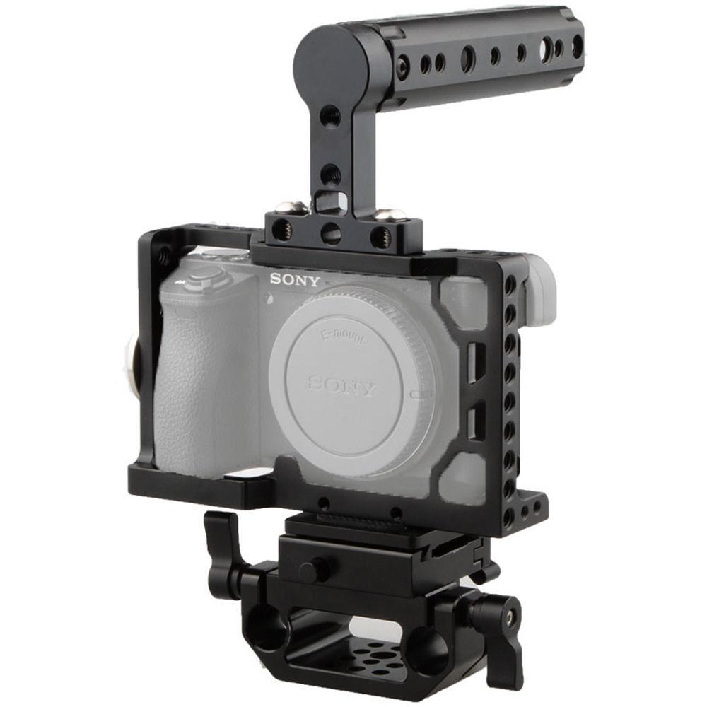 CAMVATE Camera Cage with Cheese Handle, ARRI Rosette & QR Baseplate for Sony a6500