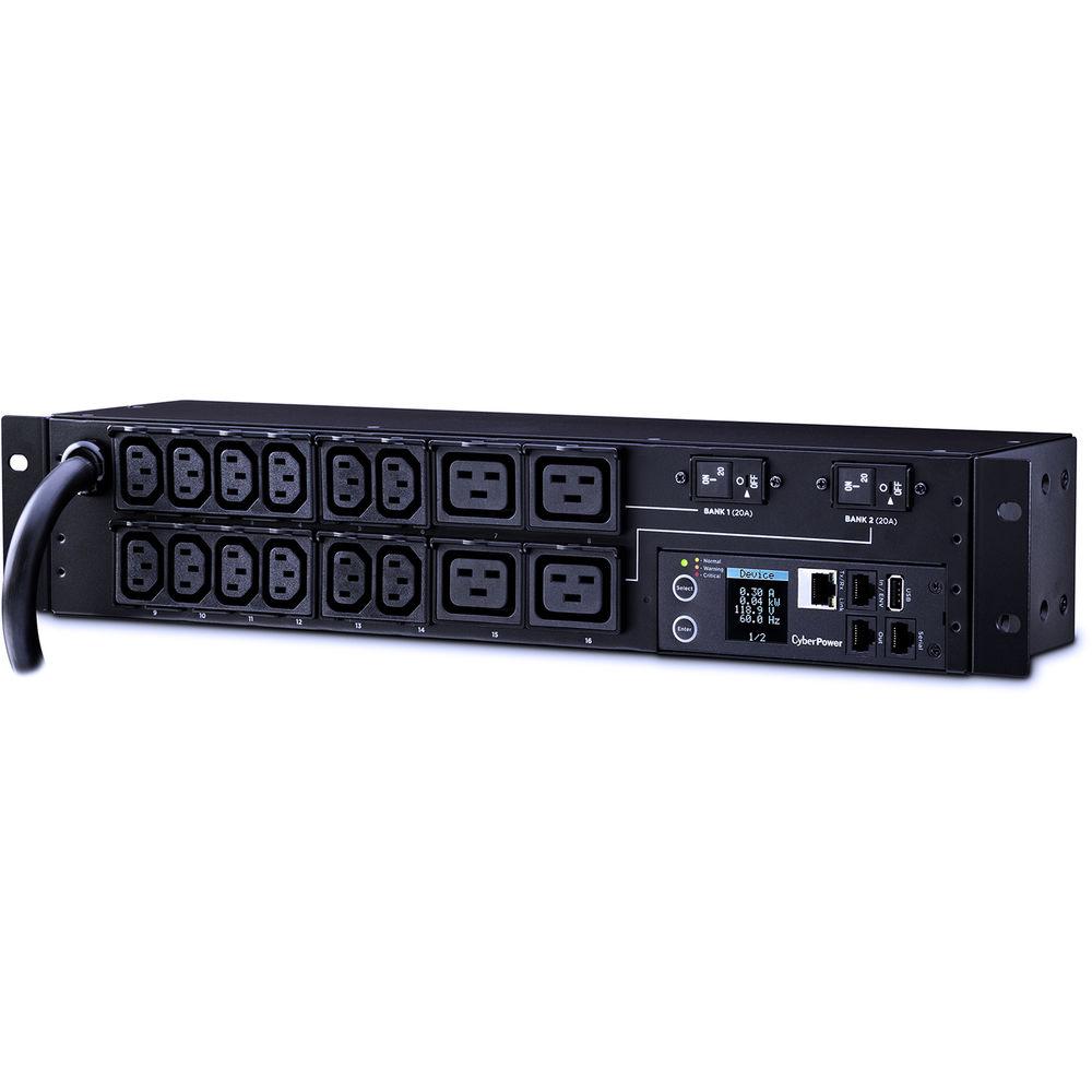 CyberPower Monitored PDU 30A 240V IEC-C13 IEC-C19 Outlets L6-30P 12