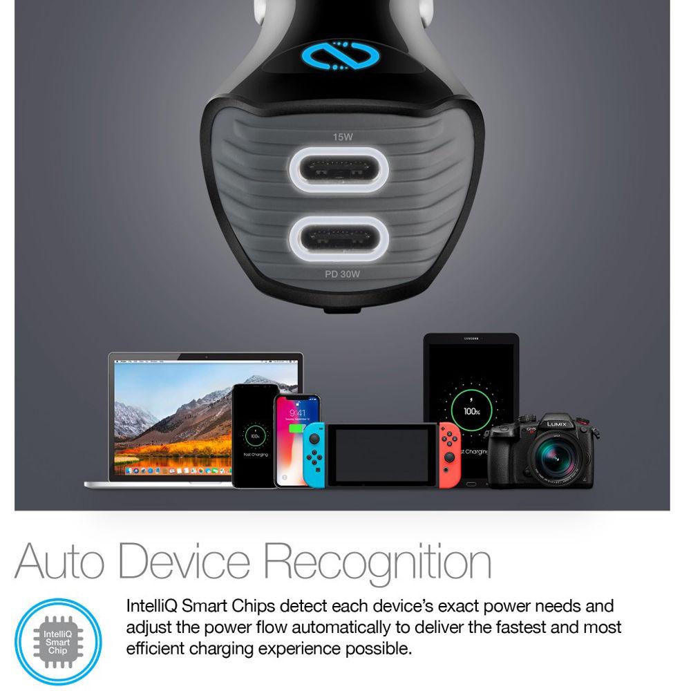 Naztech 30W Dual Port USB Type-C PD Car Charger