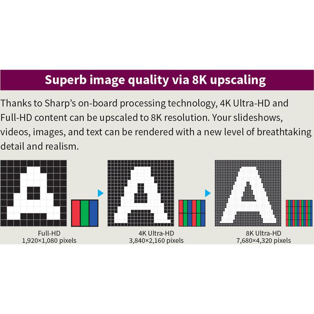 Sharp 70" Class Commercial LCD Display UHD with 400 CD M2 Brightness and 3000:1 Contrast Ratio