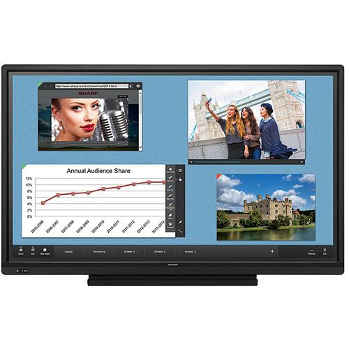 Sharp PN-L703WA Aquos Board Premium Collaboration Bundle Includes SF-650 Peerless Wall Mount