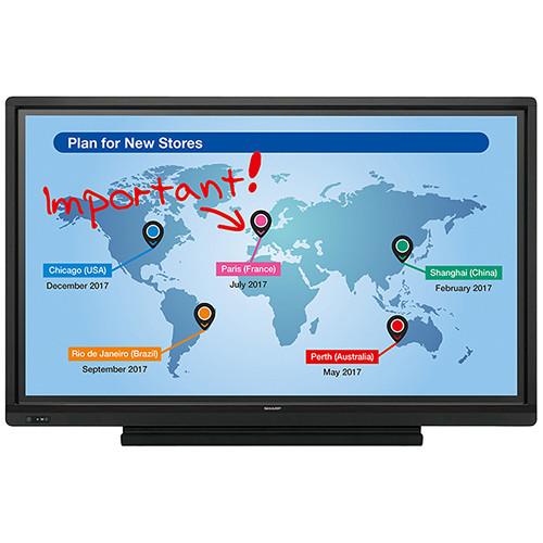 Sharp PN-L703WA Aquos Board Premium Collaboration Bundle Includes SF-650 Peerless Wall Mount