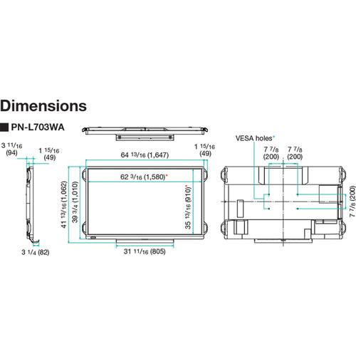 Sharp PN-L703WA Aquos Board Premium Collaboration Bundle Includes SF-650 Peerless Wall Mount