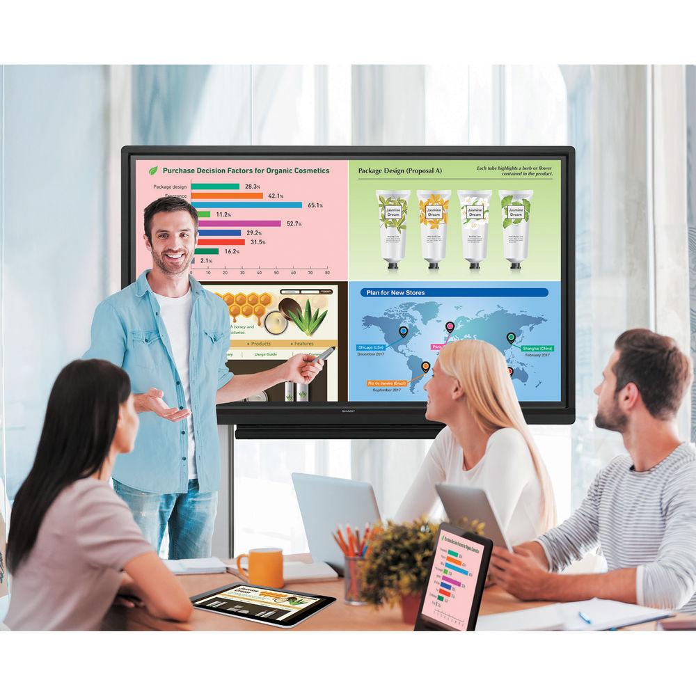 Sharp PN-L703WA Aquos Board Premium Collaboration Bundle Includes SF-650 Peerless Wall Mount