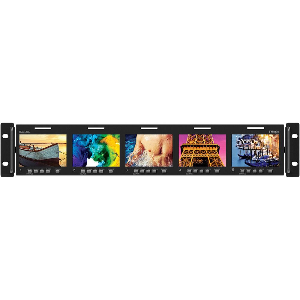 TVLogic 3.5" x 5-LCD 3G-SDI Multichannel Rackmount Monitor