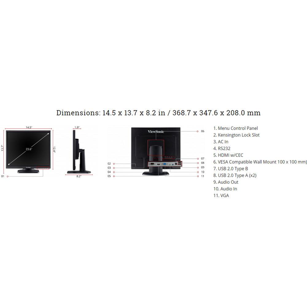 ViewSonic TD1711 17" 5:4 Touchscreen LCD Monitor
