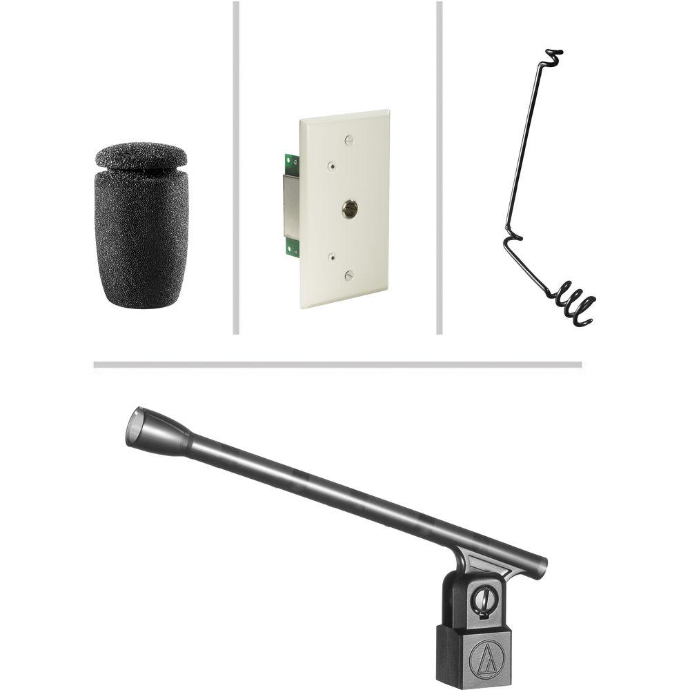 Audio-Technica U853PM UniPoint Series Cardioid Condenser Hanging Microphone with AT8534 Wall Ceiling Plate Power Module