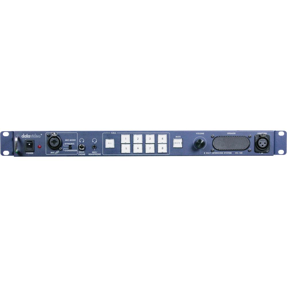 Datavideo ITC-100 8-User Wired Intercom System with 4 Beltbacks & 4 Headsets, Datavideo, ITC-100, 8-User, Wired, Intercom, System, with, 4, Beltbacks, &, 4, Headsets