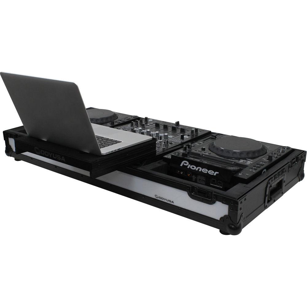 Odyssey Innovative Designs Flight FX Low-Profile Glide Style DJ Coffin with Wheels for 12" Format Mixer & Two Large Format Tabletop Players