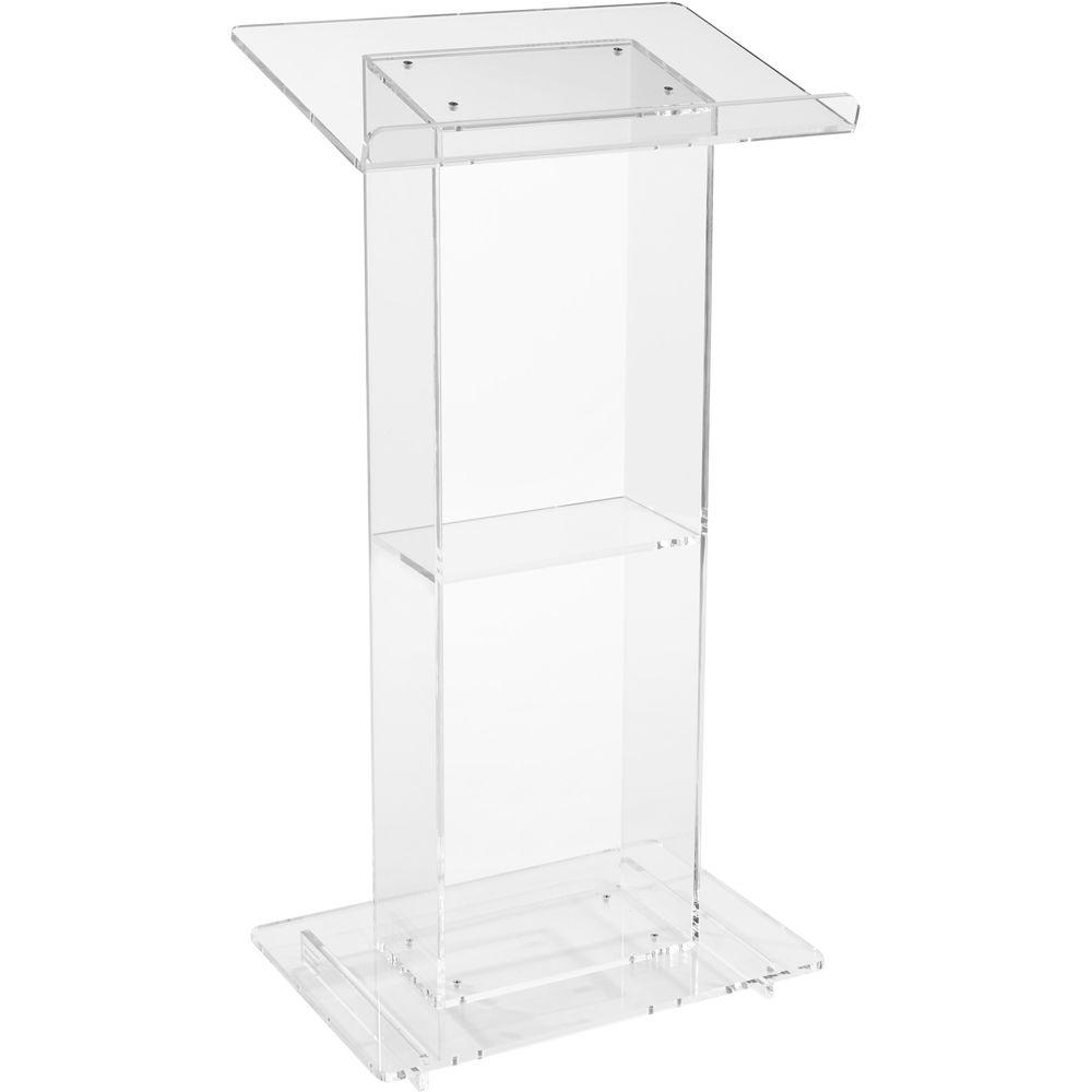 Oklahoma Sound 401S Lectern - Clear Acrylic, Shelf, Plexiglas