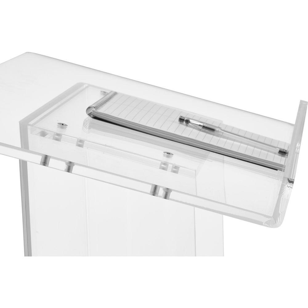 Oklahoma Sound 401S Lectern - Clear Acrylic, Shelf, Plexiglas