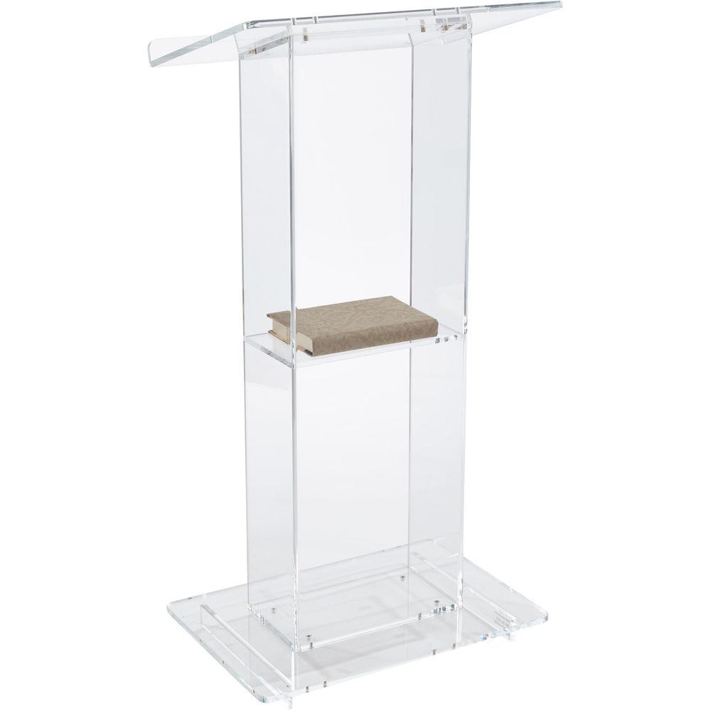 Oklahoma Sound 401S Lectern - Clear Acrylic, Shelf, Plexiglas