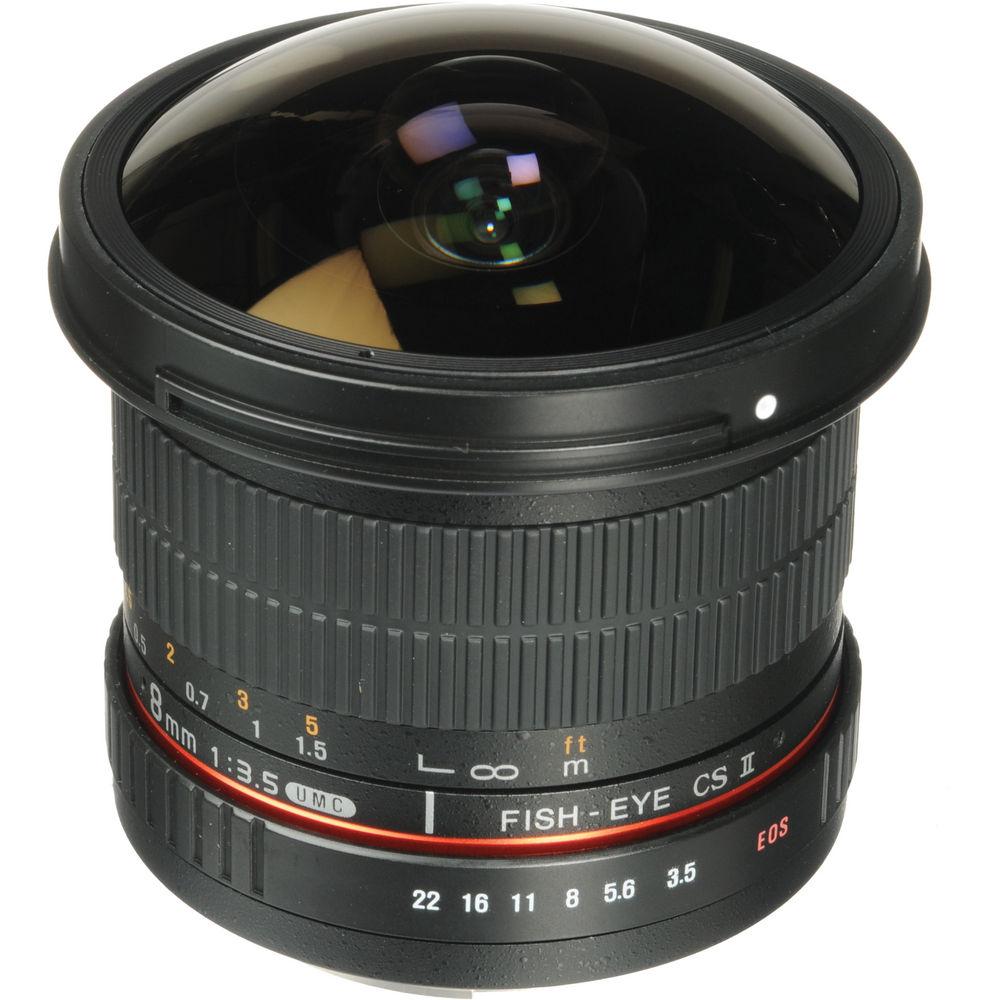 Samyang 8mm f 3.5 HD Fisheye Lens with Removable Hood for Canon
