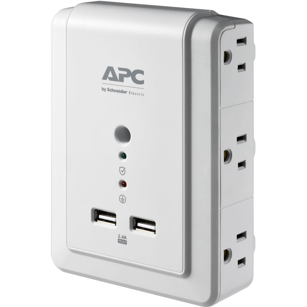 APC Essential SurgeArrest 6-Outlet Wall-Tap Surge Protector with USB