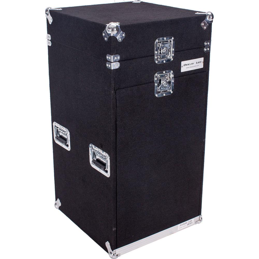 DeeJay LED Flight Road Carpet Case with 10 RU Slant Top and 16RU Bottom with 3 Casters Plate