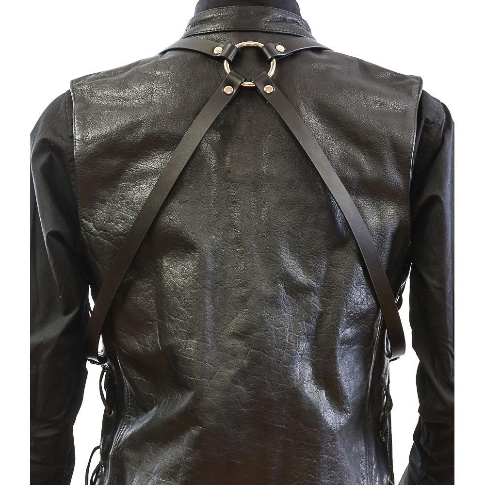 Funk Plus Skinny Ring Back Dual-Camera Cowhide Leather Harness with Chest Adjuster