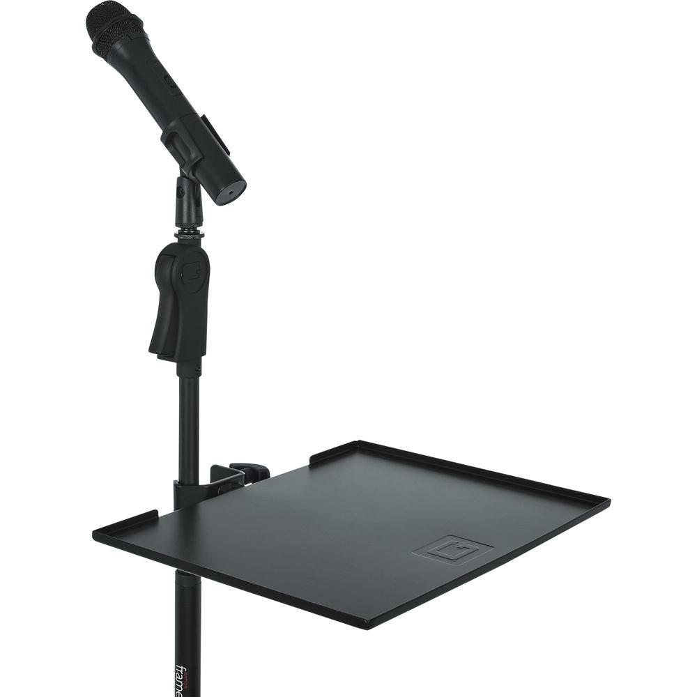 Gator Cases Frameworks Large Microphone Stand Clamp-On Utility Shelf-Capacity up to 10Lbs.