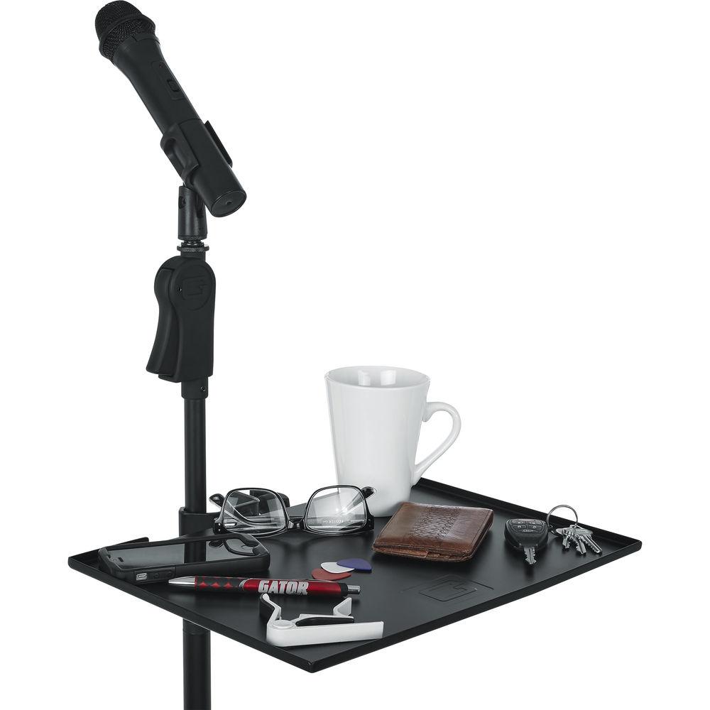 Gator Cases Frameworks Large Microphone Stand Clamp-On Utility Shelf-Capacity up to 10Lbs.