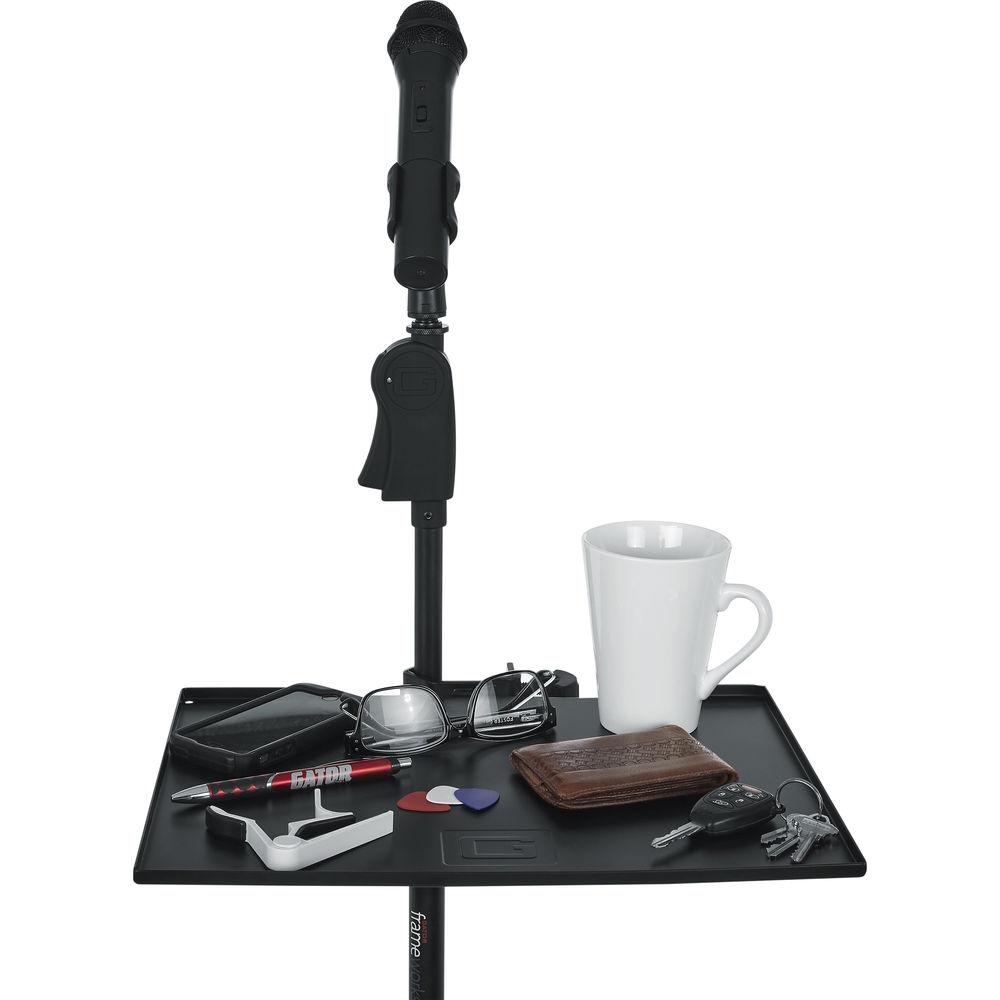 Gator Cases Frameworks Large Microphone Stand Clamp-On Utility Shelf-Capacity up to 10Lbs.
