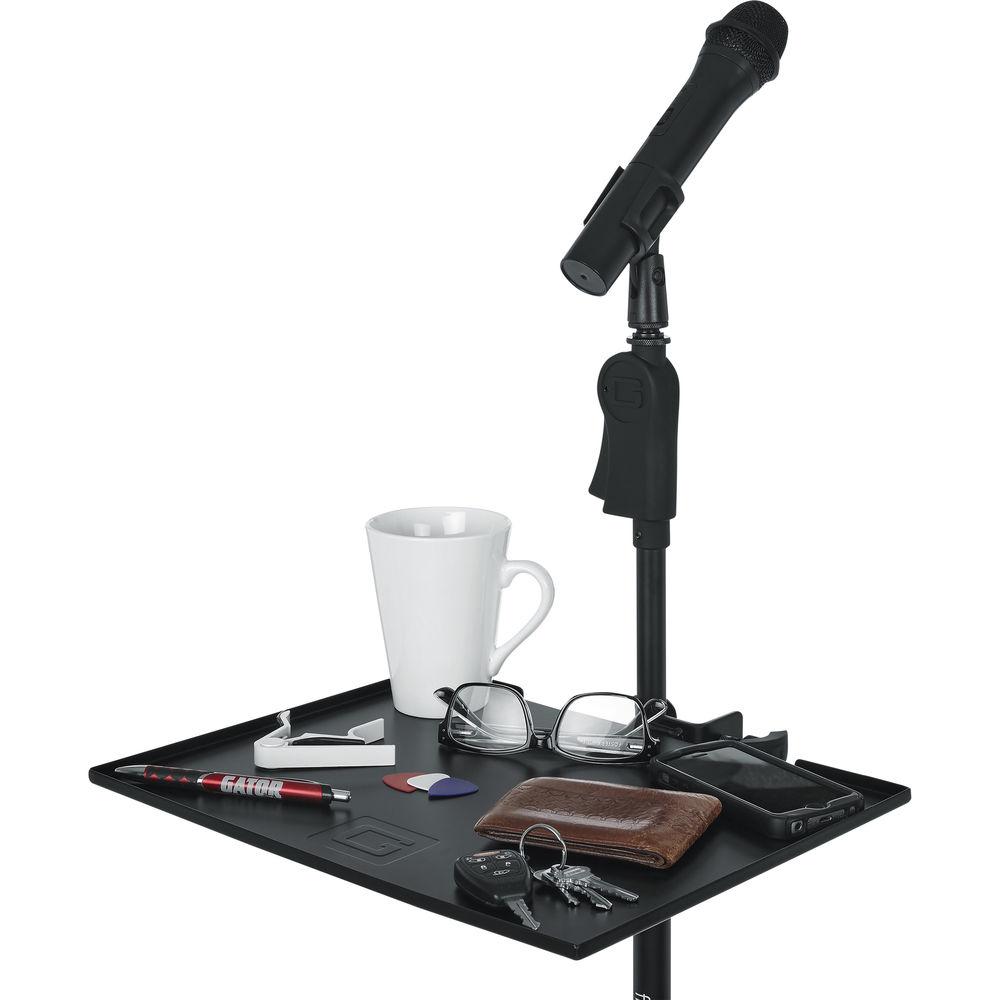Gator Cases Frameworks Large Microphone Stand Clamp-On Utility Shelf-Capacity up to 10Lbs.