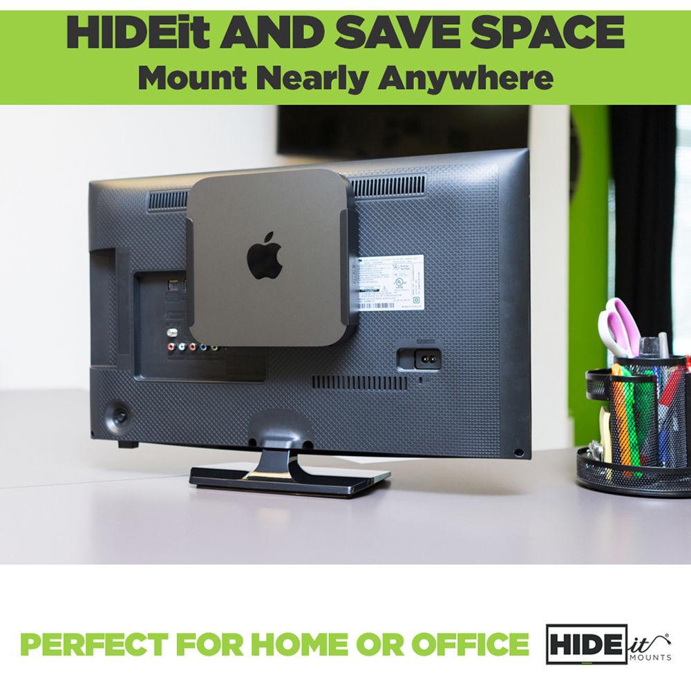 HIDEit Mounts Hideit Black Mini Mac U Wall Mount Vesa Mount Under Desk Mount