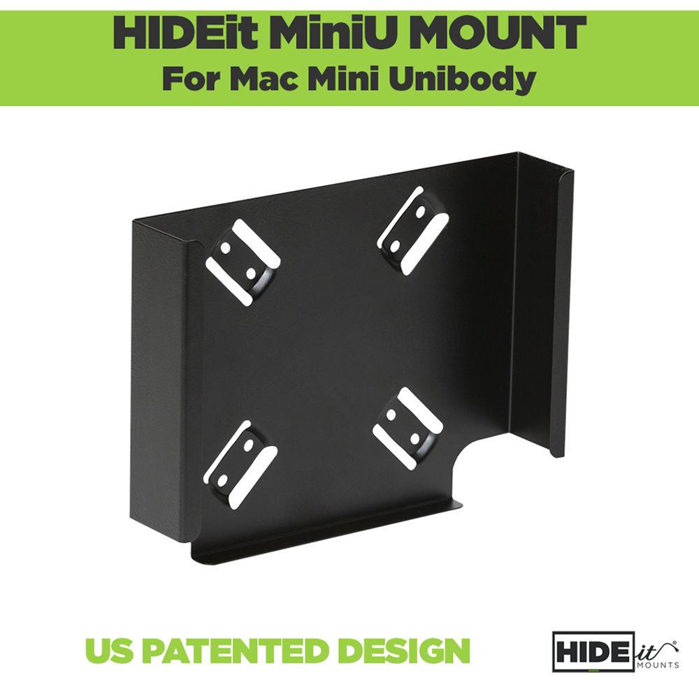 HIDEit Mounts Hideit Black Mini Mac U Wall Mount Vesa Mount Under Desk Mount