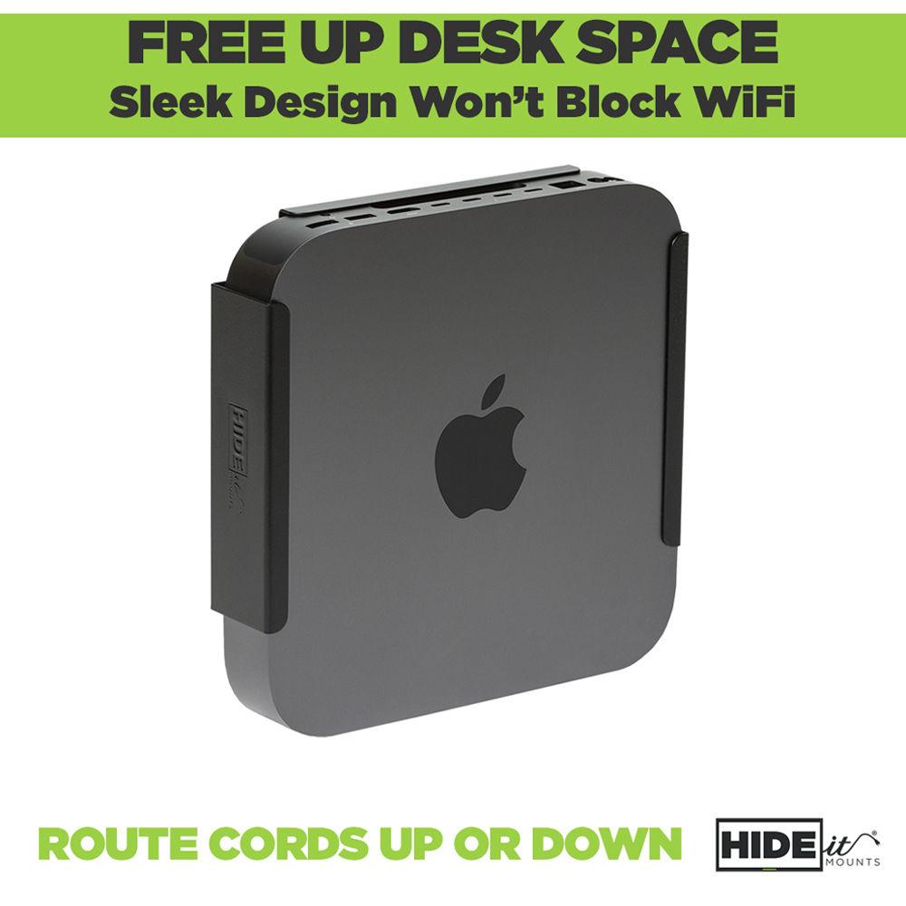 HIDEit Mounts Hideit Black Mini Mac U Wall Mount Vesa Mount Under Desk Mount
