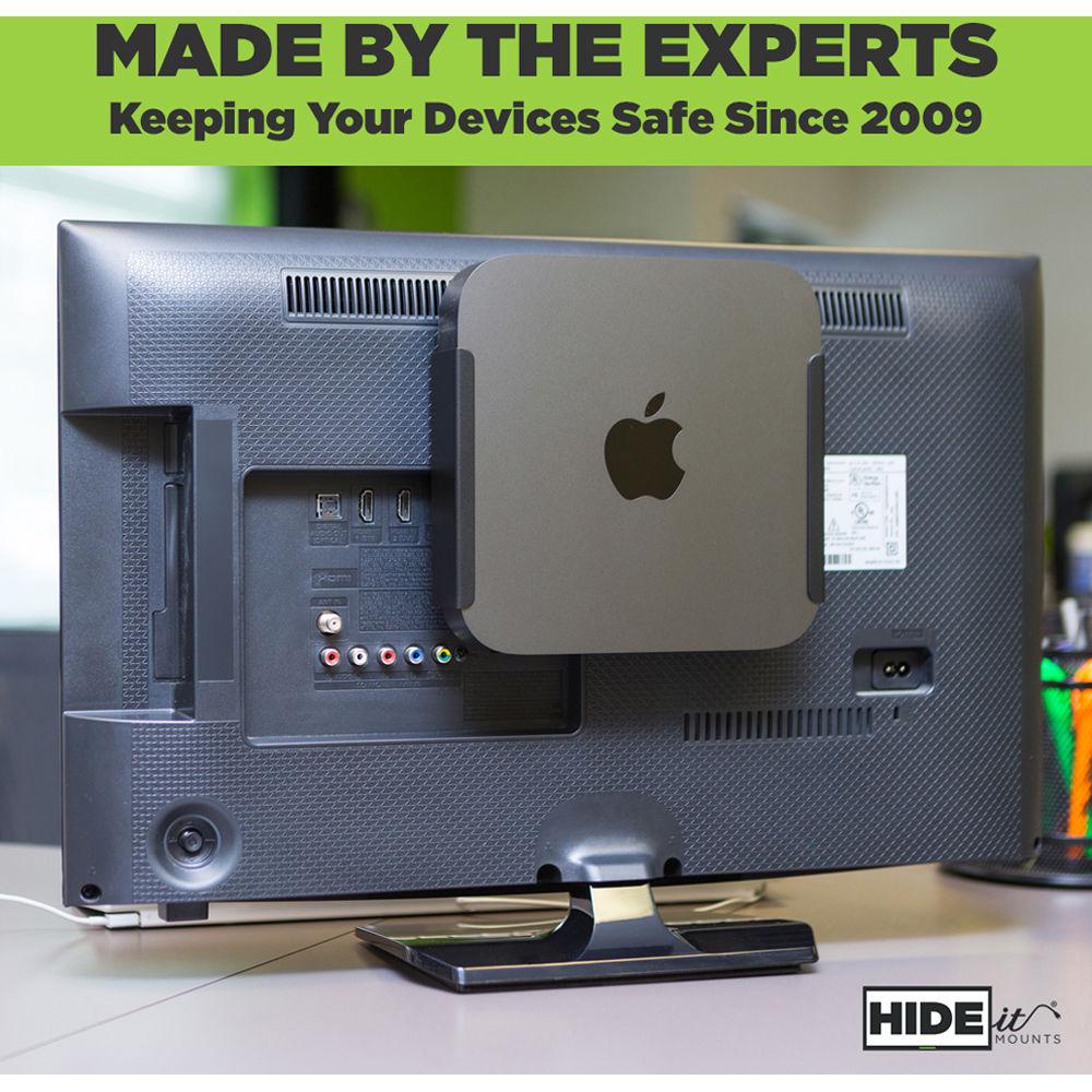 HIDEit Mounts Hideit Black Mini Mac U Wall Mount Vesa Mount Under Desk Mount