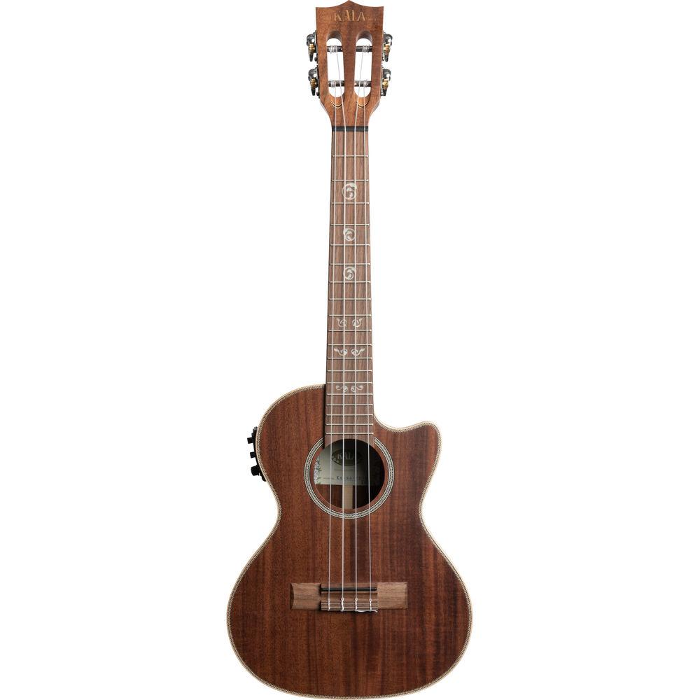 KALA Satin All Solid Acacia Cutaway Electric Tenor Ukulele with EQ