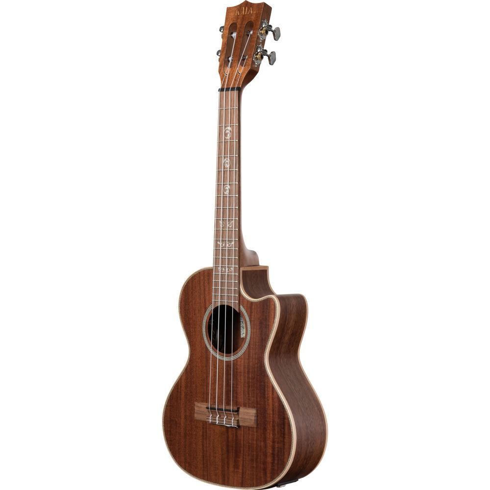 KALA Satin All Solid Acacia Cutaway Electric Tenor Ukulele with EQ