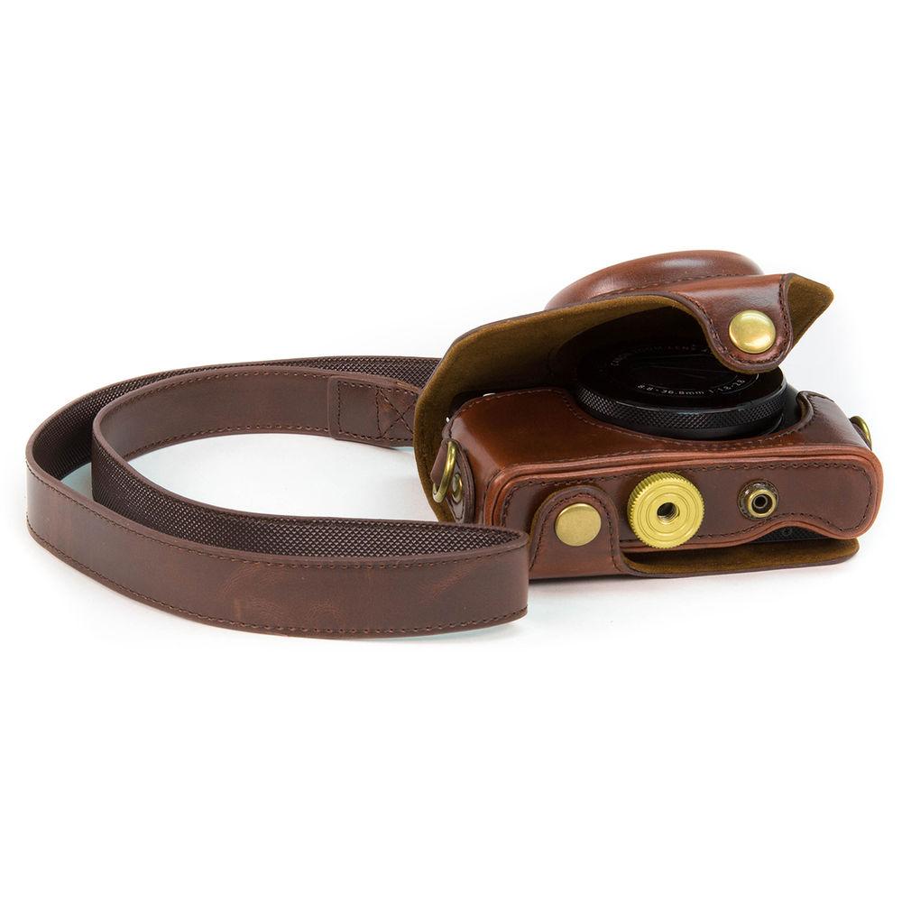 MegaGear Ever Ready PU Leather Camera Case with Strap for Canon PowerShot G7 X