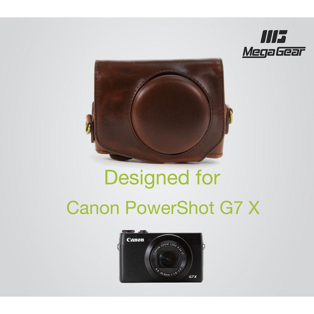 MegaGear Ever Ready PU Leather Camera Case with Strap for Canon PowerShot G7 X