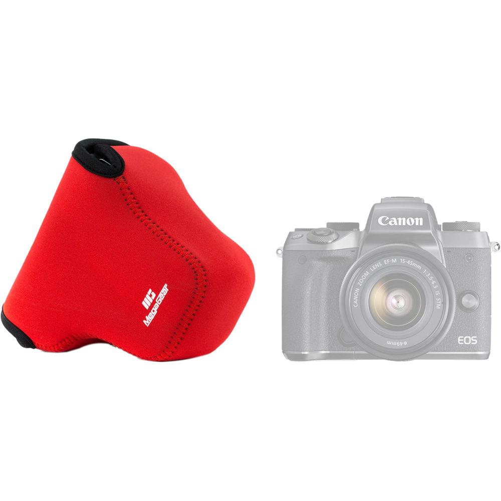 MegaGear MG1040 Ultra Light Neoprene Case with Carabiner for Canon EOS M5 with 15-45mm