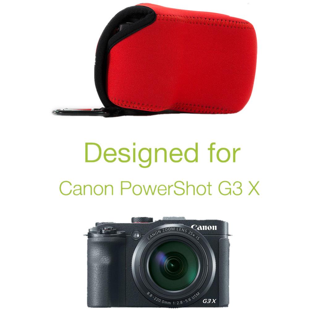 MegaGear Ultra-Light Neoprene Camera Case with Carabiner for Canon PowerShot G3 X
