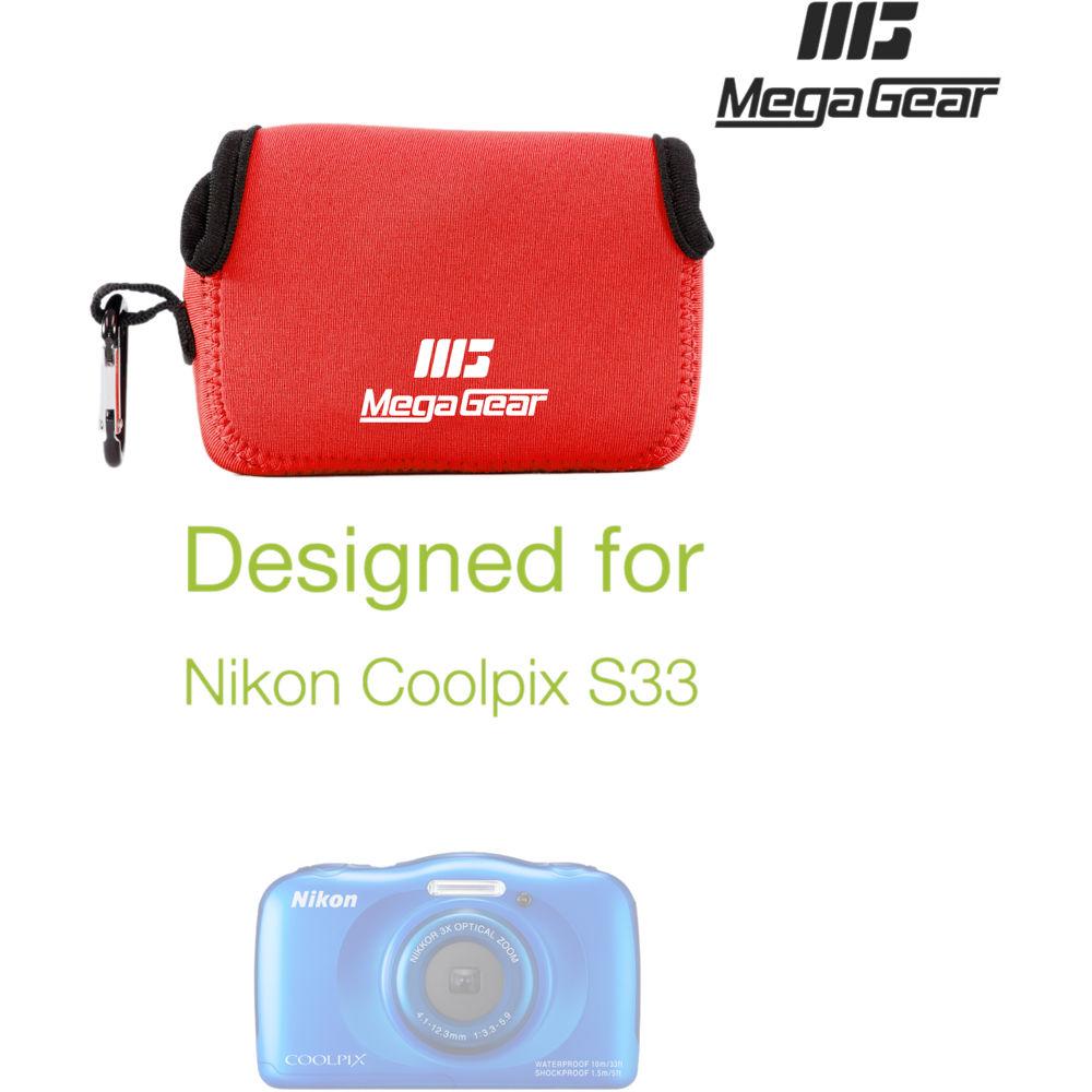 MegaGear Ultra-Light Neoprene Camera Case with Carabiner for Nikon COOLPIX S33