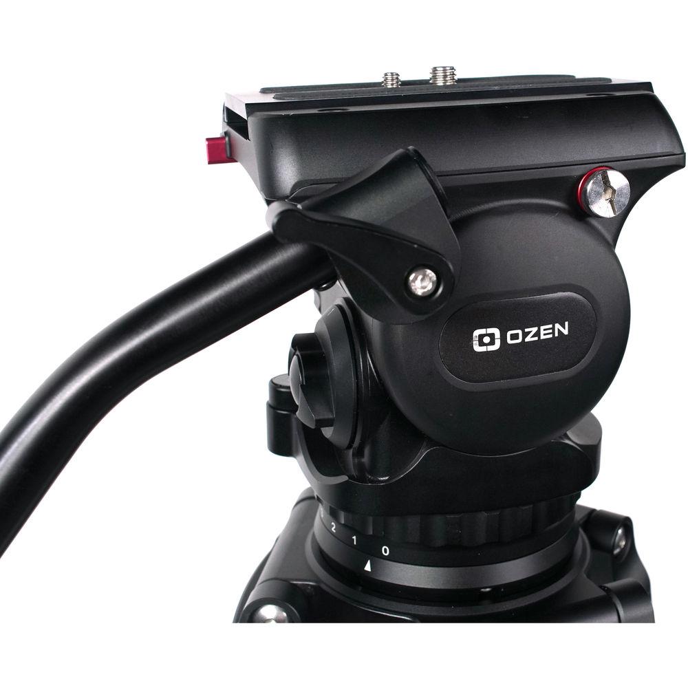OZEN 100AL2 100mm Aluminum Tripod & Agile 10S Fluid Head System