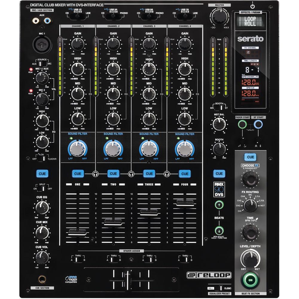 Reloop RMX-90 DVS Digital 4 1 Channel DJ Mixer with Built-in EFX