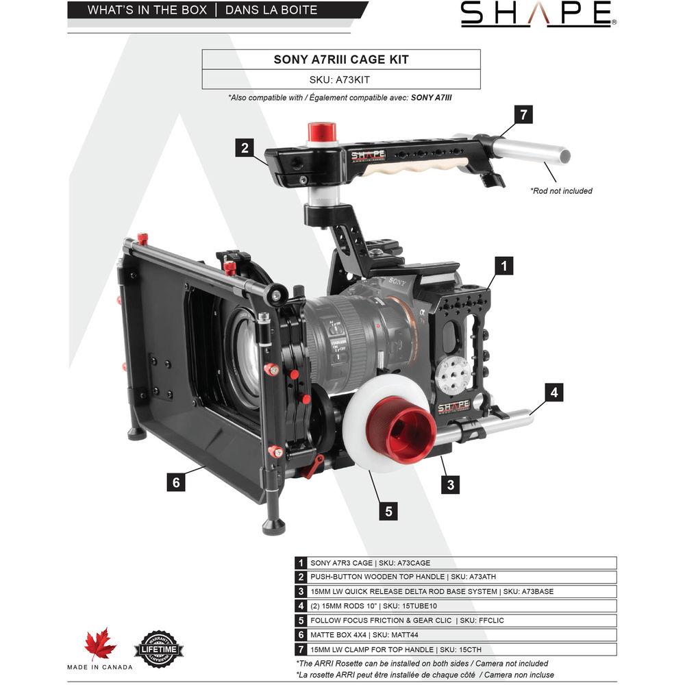 SHAPE Cage Kit with Matte Box & Follow Focus for Sony a7R III a7 III Camera