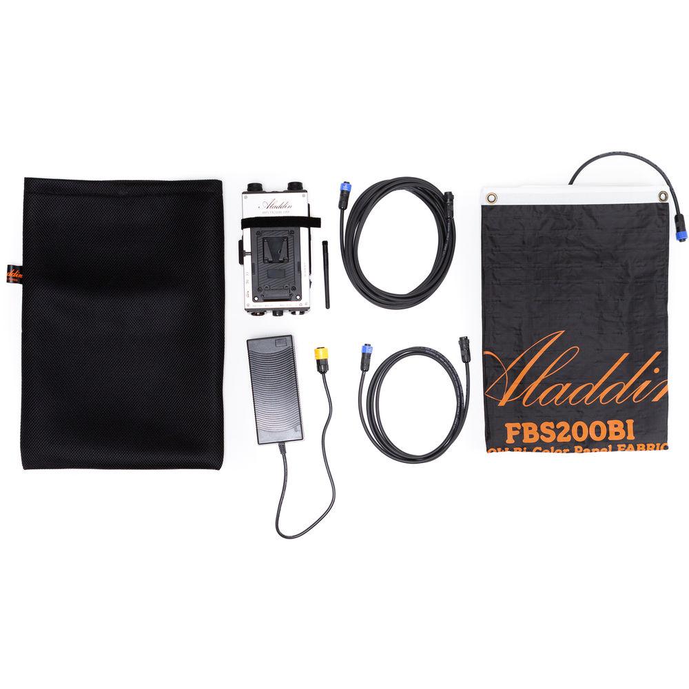 Aladdin Fabric-Lite 200W Bi-Color Kit with V-Mount Battery Plate