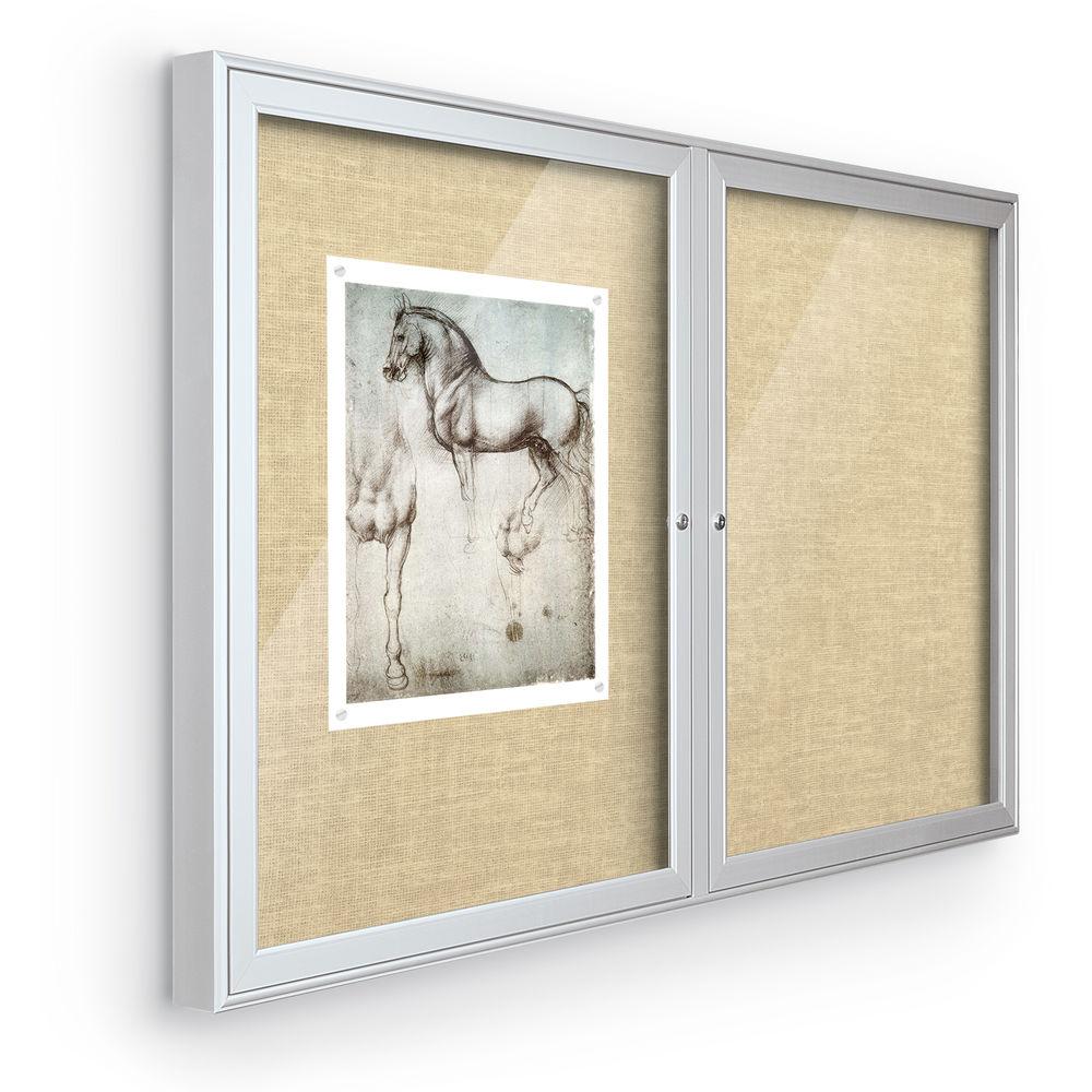 Best Rite Indoor Enclosed Two-Door Bulletin Board Cabinet