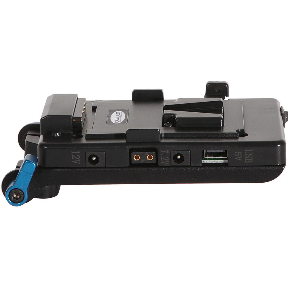CAMLAST V-Mount Plate with 5V USB 7.2V 12V Cables for Select Canon & Blackmagic Cameras