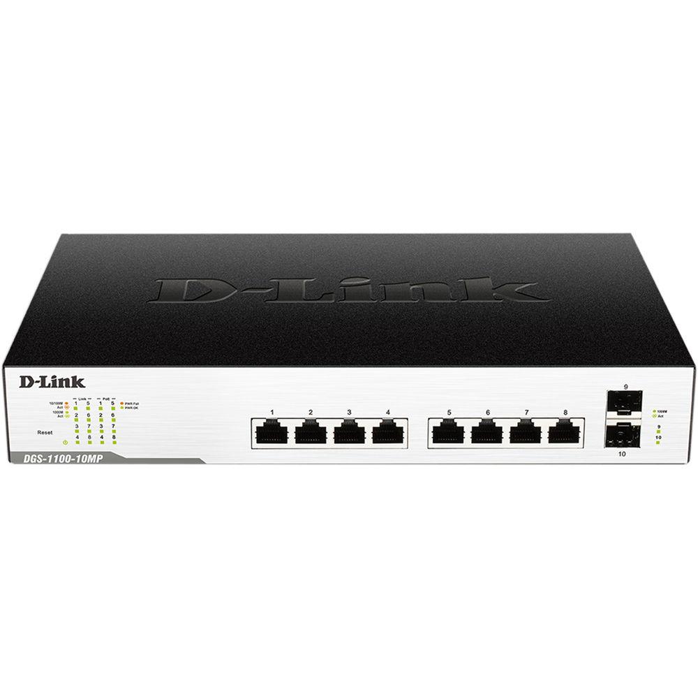 D-Link DGS-1100 Series 10-Port Smart Managed Rackmount PoE Switch with Gigabit SFP Ports