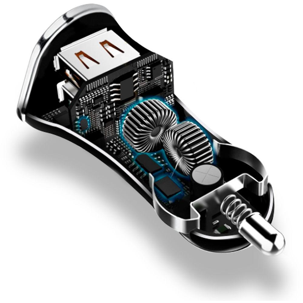 HyperGear 7.2A Triple USB Type-A Car Charger with Hybrid Cable