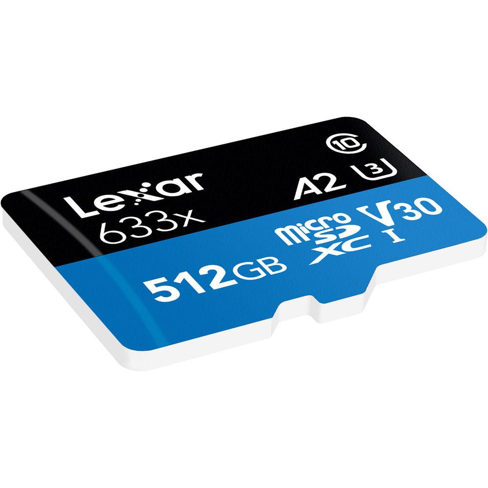 Lexar 512GB 633x UHS-I microSDXC Memory Card with SD Adapter