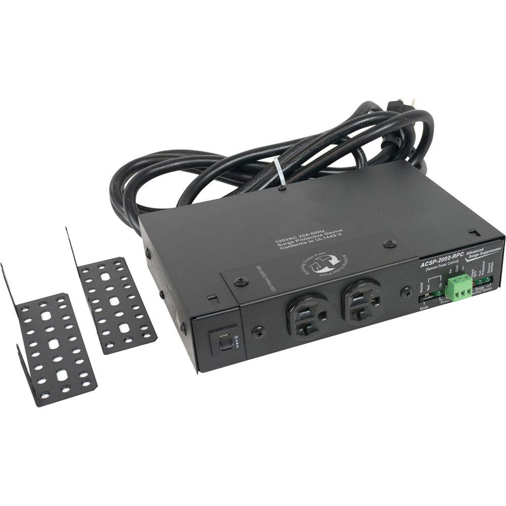 Lowell Manufacturing Compact Surge Suppressor-20A, 2 Outlets, Remote Power Control, Attached Cord