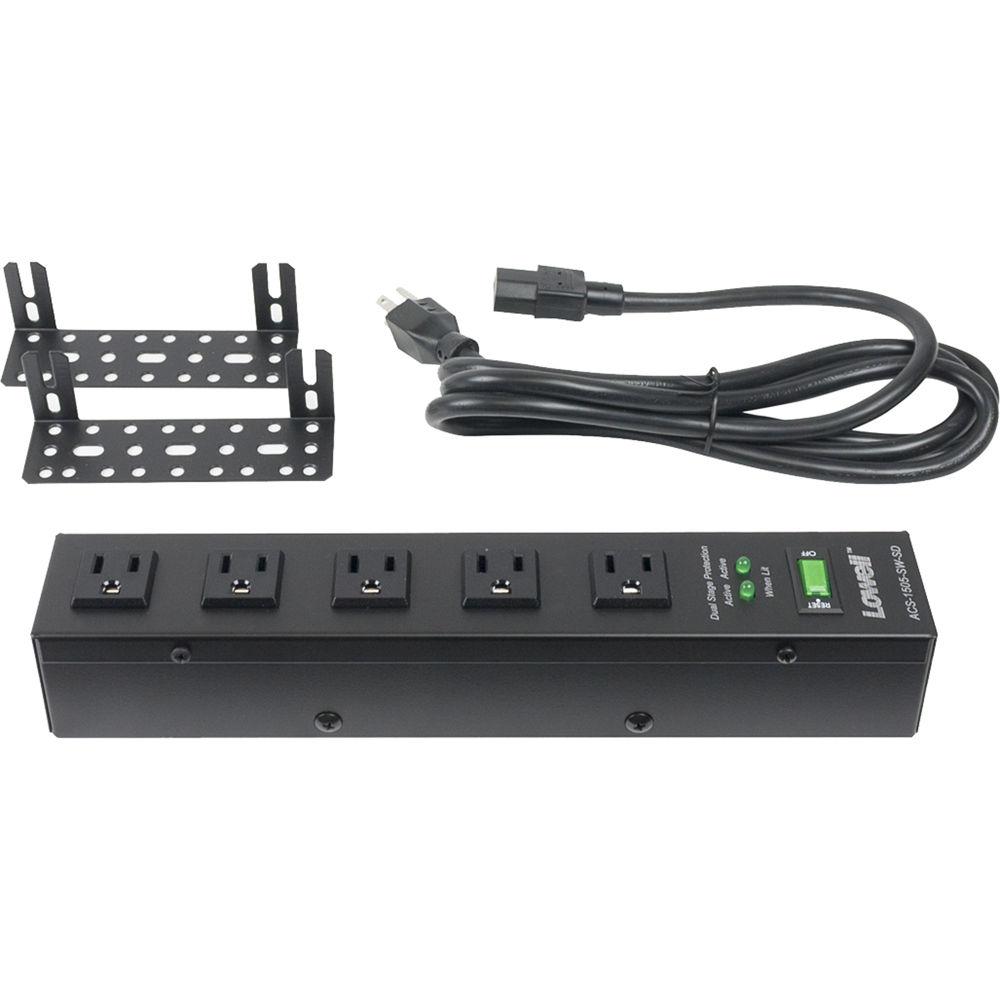 Lowell Manufacturing Power Strip-15A, 5 Outlets, 6